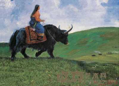 程水生 2000年作 草原情 53×73cm